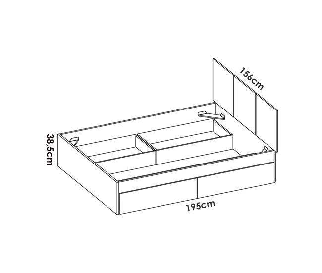 Cama Havana con cajones inferiores Multicolor