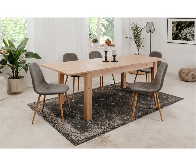 Mesa de comedor extensible BERGEN Roble