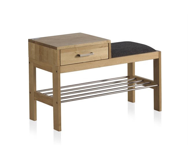 Banco zapatero de madera natural Madera