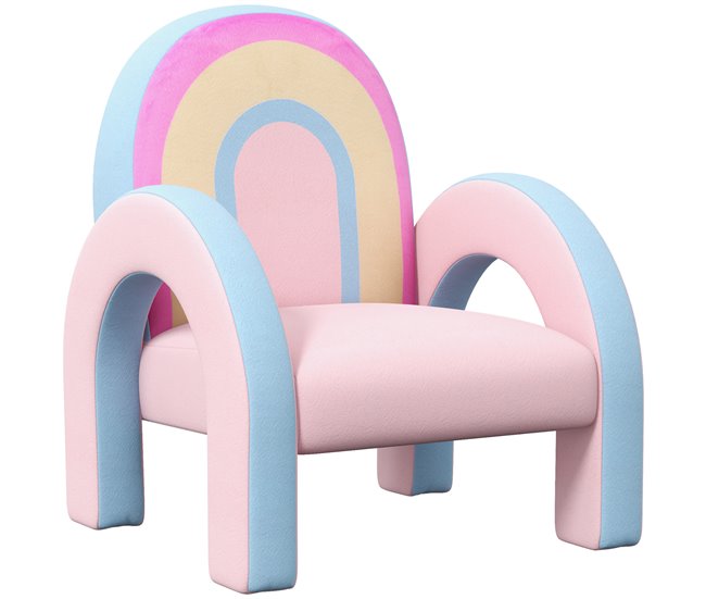 Sillón Infantil Tablero Multicapa, MDF, Espuma, Poliéster ZONEKIZ Rosa