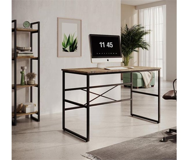 Escritorio Dormitorio Oficina Factory M Muebles Bonitos 120x60 Negro/ Madera