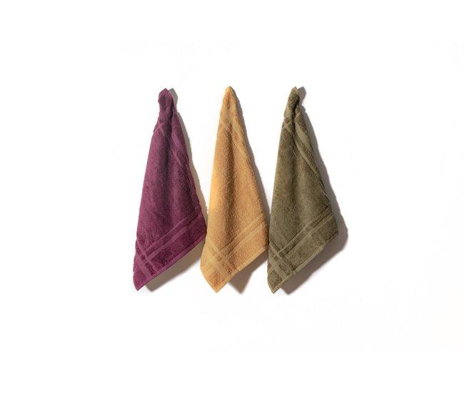 Pack 3 Paños cocina Rizo Algodón 100% Marron