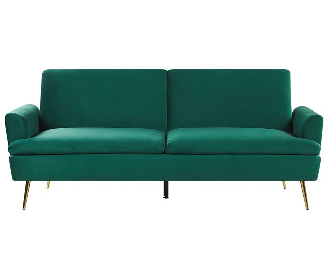 Beliani Sofá cama Terciopelo VETTRE Amarillo