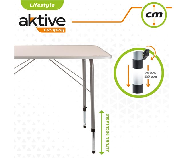 Mesa camping plegable altura regulable Aktive Camping Blanco