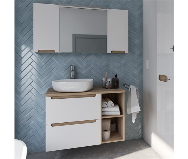 Mueble bajo lavabo 2 compartimientos Livia Blanco