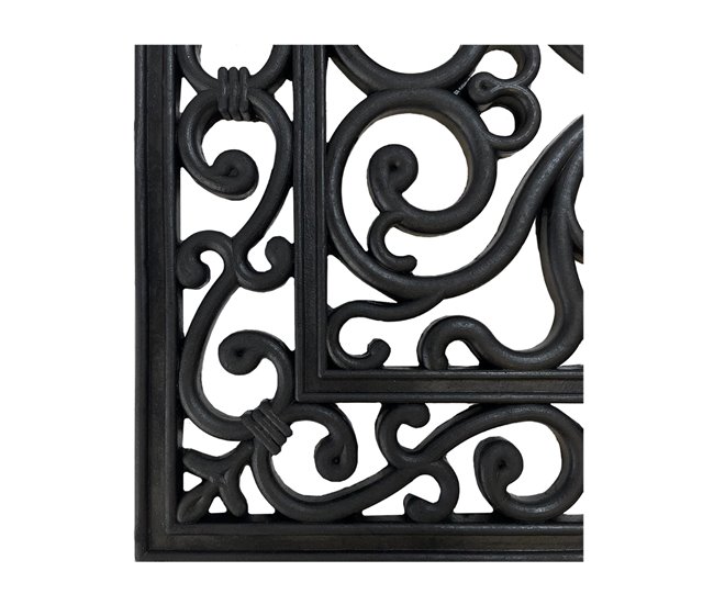 Acomoda Textil – Felpudo de Goma Antideslizante Rectangular. Negro