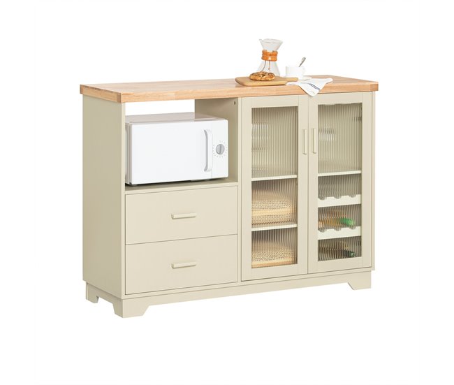 Aparador Cocina para microonda con 2 puertas SoBuy FSB81-MI 120 Beige