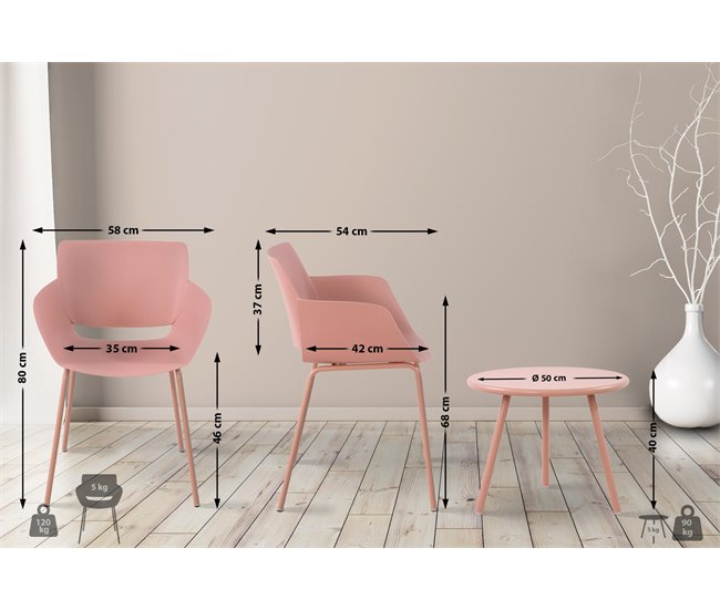 Grupo de asientos Berena Rosa Talco