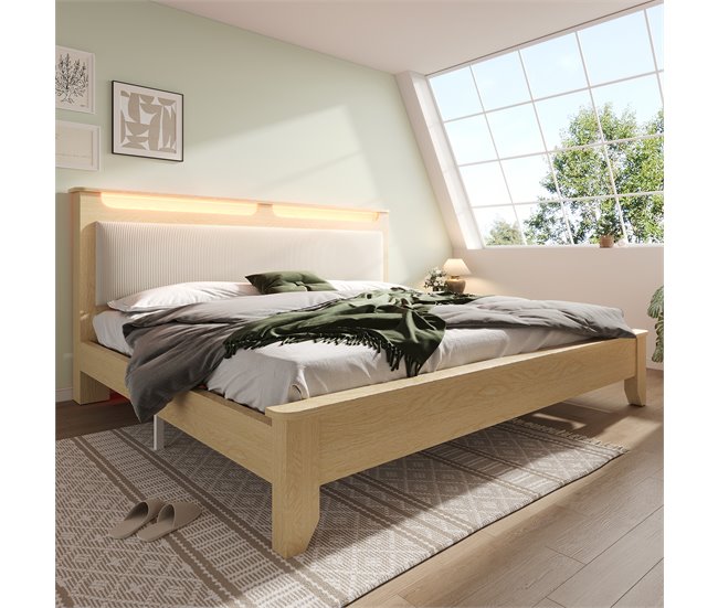 Camas de matrimonio 145x215 Beige