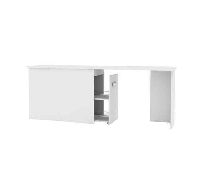 Escritorio + almacenaje 90 tirador  ABS Blanco