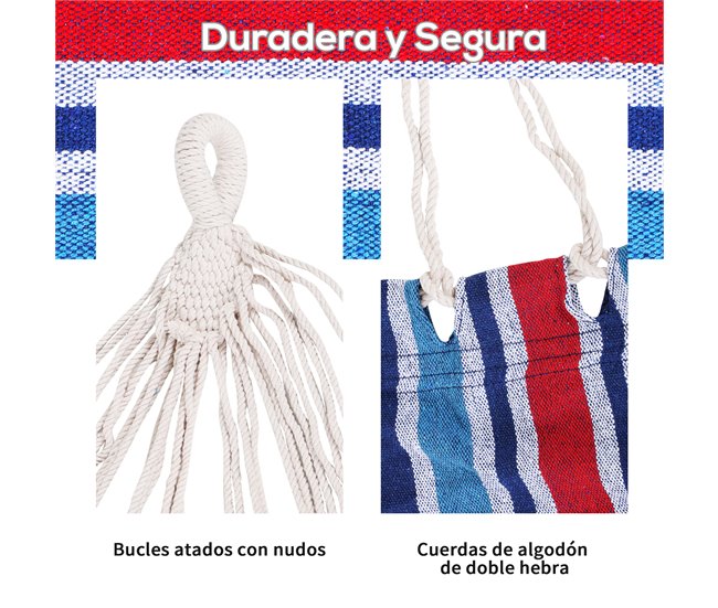 Hamaca para Colgar Algodón Outsunny Multicolor