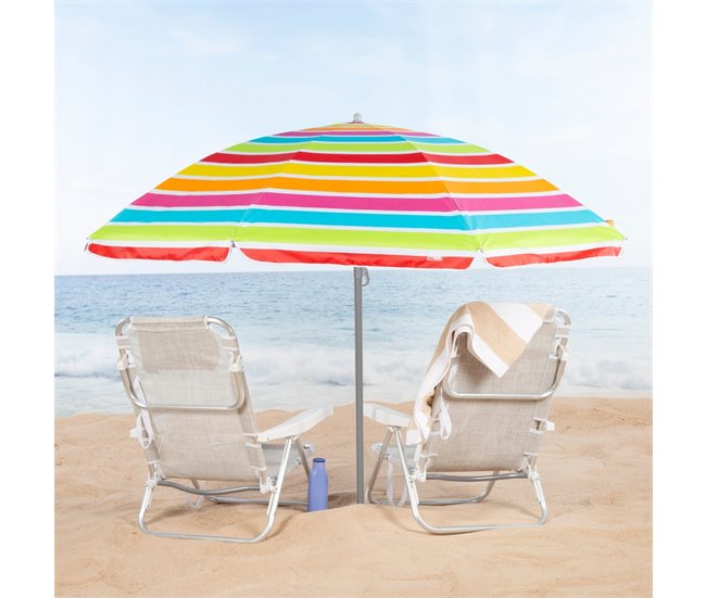 Aktive Sombrilla de playa inclinable Multicolor