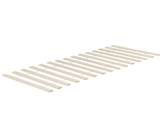 Beliani Cama con somier Madera de pino ORLU 207x94 Blanco