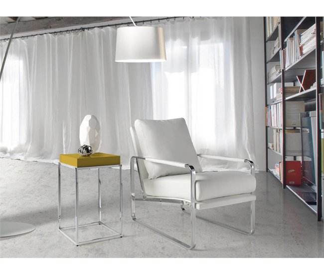 ANGEL CERDA Sillón tapizado polipiel Blanco