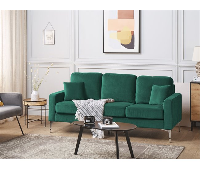 Beliani Sofá de 3 plazas Terciopelo GAVLE Verde