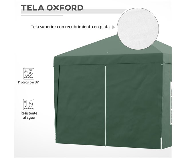 Carpa Plegable Tela Oxford, Acero Outsunny 295x295 Verde