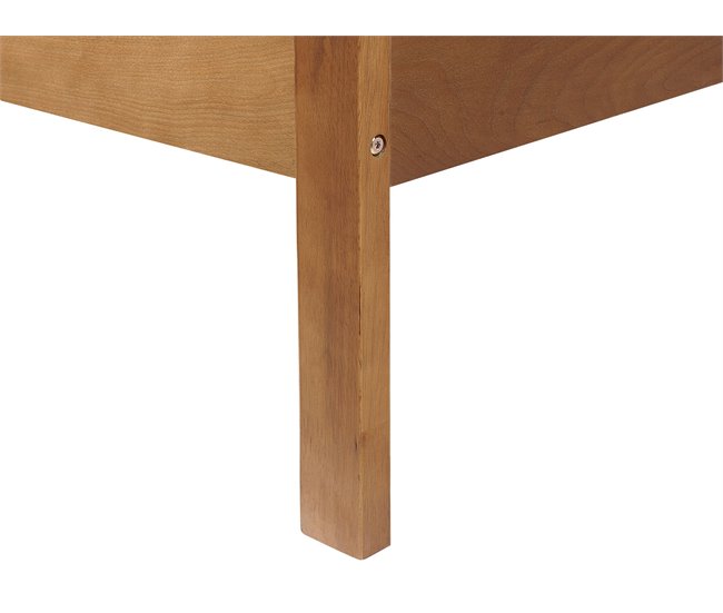 Beliani Cama LED Madera de caucho BOISSET 165x205 Marron