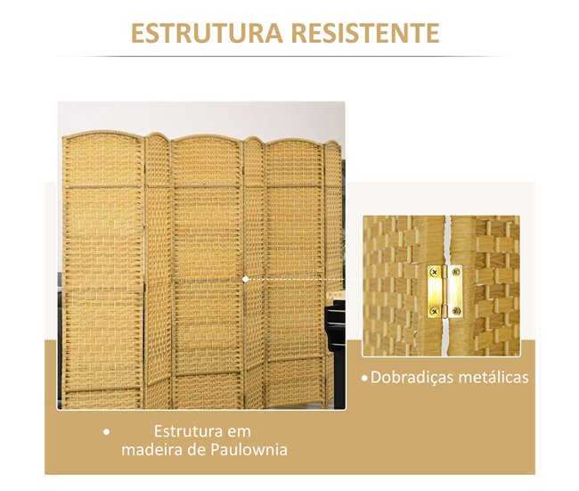 Biombo Polipropileno HOMCOM, hogar - decoración Marron