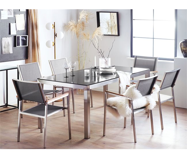 Beliani Conjunto de comedor GROSSETO Blanco