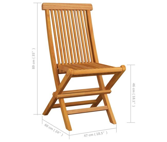 4 Sillas de jardin de madera de teca con cojines Antracita