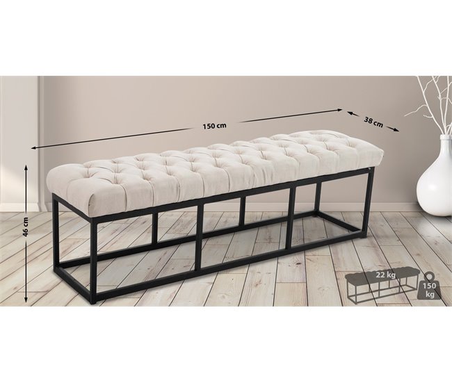 Banco - Amun - Tela 150x38 Crema