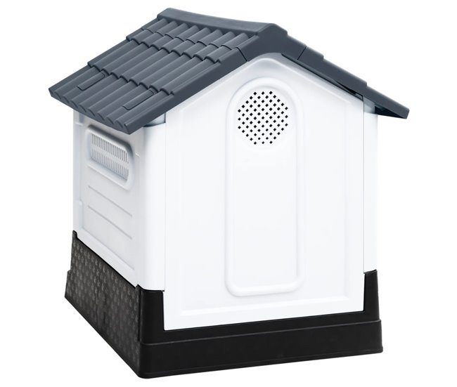 Caseta Para Perros Blanco/ Gris
