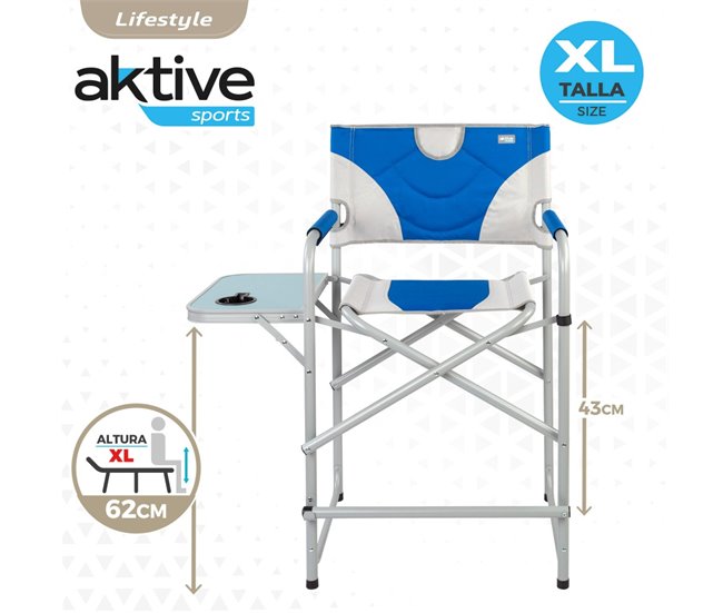 Silla de director plegable altura XL Aktive Azul
