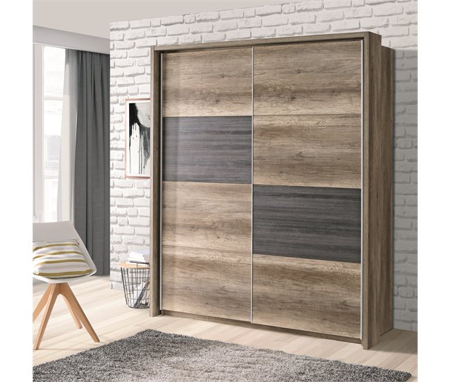Armario SKIVE puertas correderas 170x209cm Negro