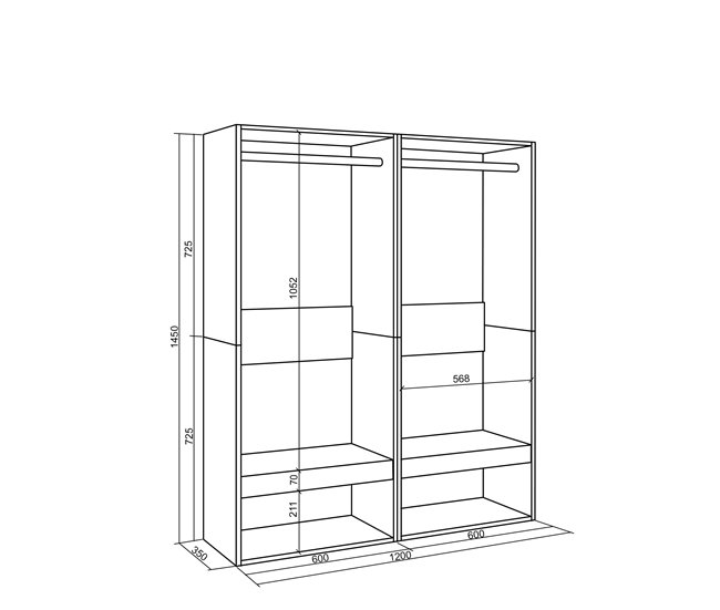Vestidor abierto 120 Blanco