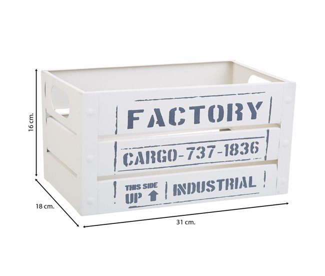 Cesto rectangular de metal impreso Gris