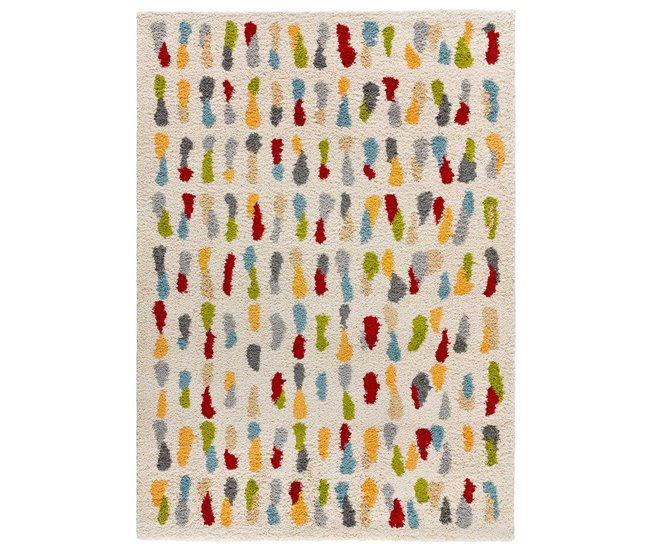 Alfombra shaggy geométrica BREMEN - ATTICGO 160x230 Blanco