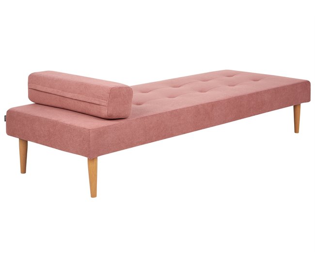 Beliani Chaise longue Poliéster NIORT Rosa