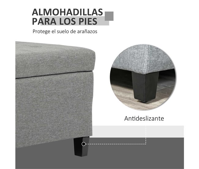 Banco de Almacenamiento 125x49 Gris
