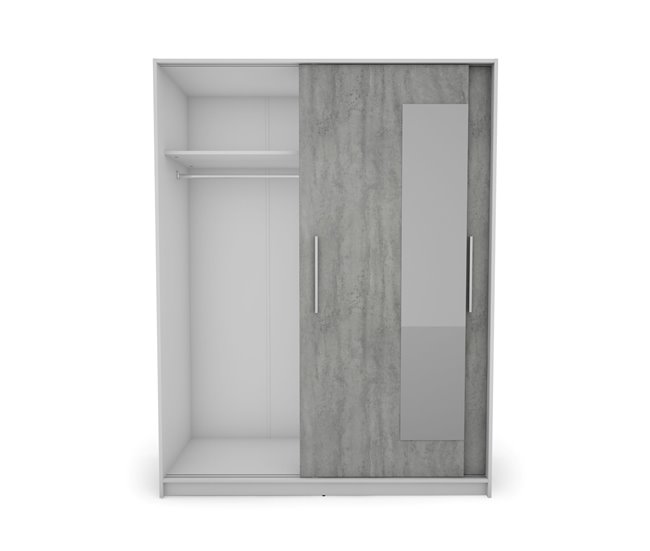 Armario ELEGANZA puertas correderas con espejo 150x195cm Blanco