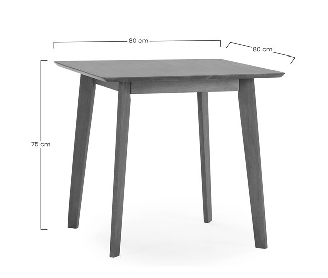 Juego de mesa y 4 sillas de comedor Corzo 80x80 Nogal