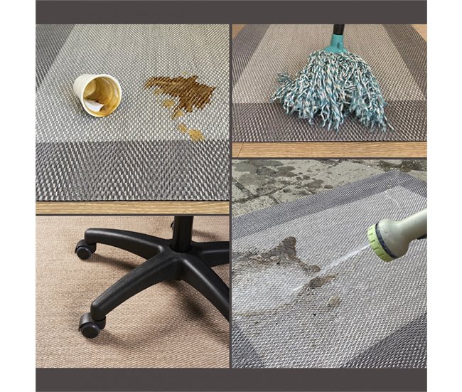 Alfombra vinilica, PVC antideslizante para interior y exterior Beige