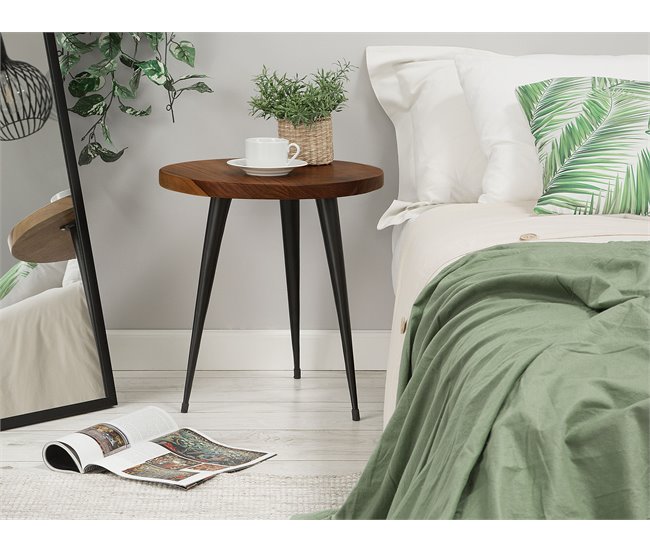 Beliani Conjunto de mesas DENNY 45x45 Marron
