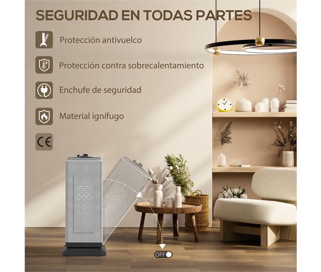 Calefactor Eléctrico ABS, PA HOMCOM, hogar - climatización Negro