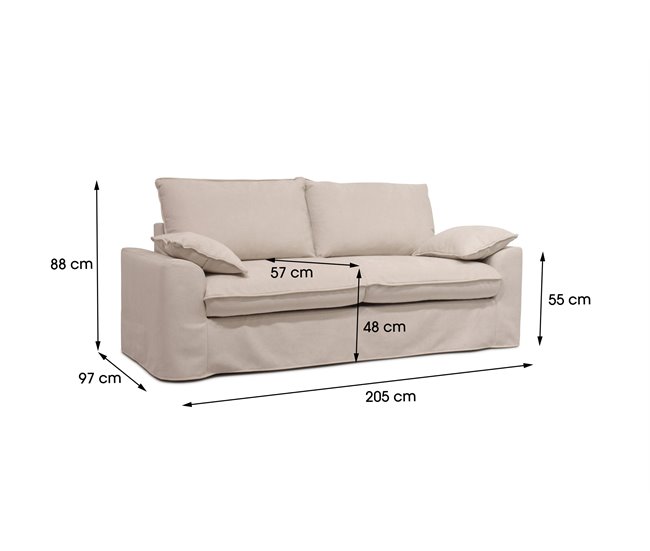 Sofá cama 3 plazas VIALO Beige