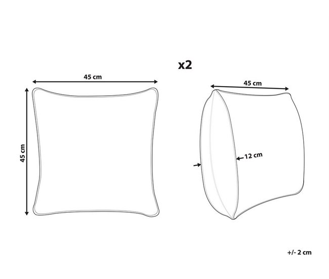 Beliani Cojín decorativo GARDENIA 45x45 Azul