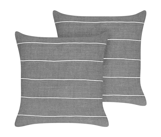 Beliani Cojín decorativo MILAS Gris