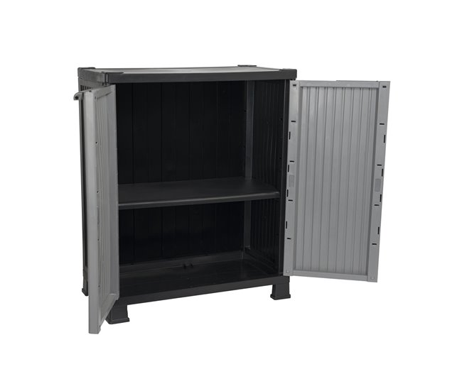 Armario de Resina Exterior Bajo con 1 Balda O91 68 Gris