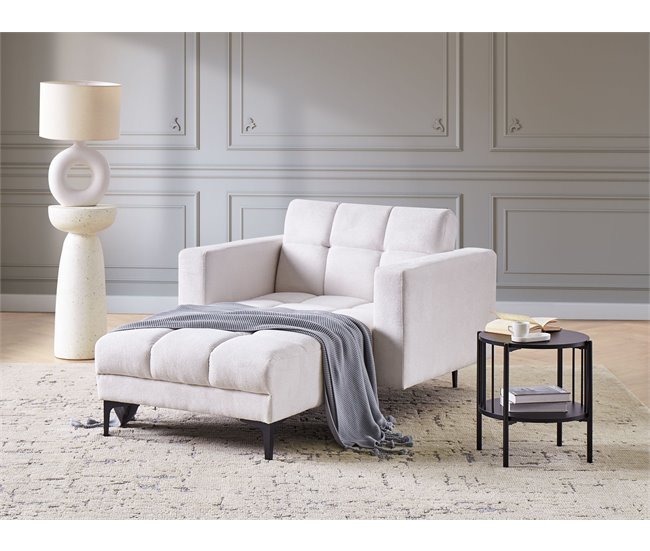 Beliani Chaise longue Poliéster ALNES Beige