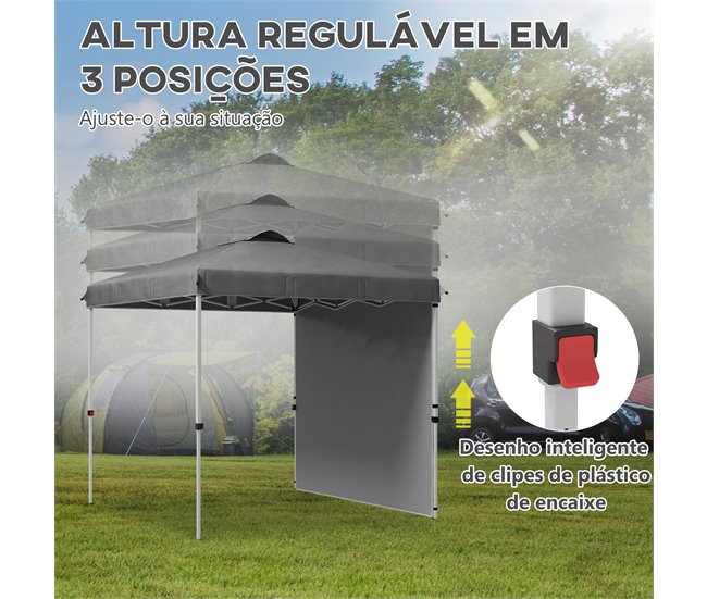 Carpa Plegable Acero, Tela Oxford Gris