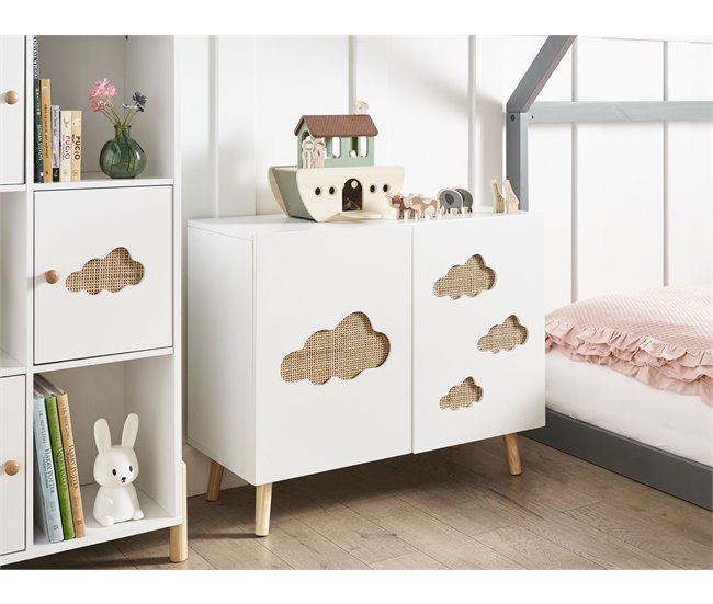Beliani Aparador CLOUDY Blanco/ Madera