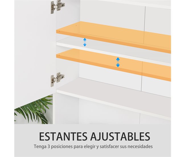 Alacena de Cocina Melamina de Madera HOMCOM, hogar - cocina Blanco