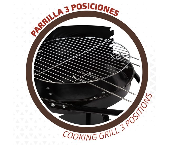 Barbacoa carbón portátil Aktive Negro
