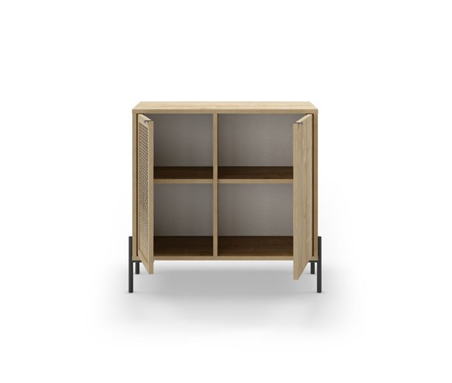 Cómoda Koivu 2 puertas 83 Negro/ Madera