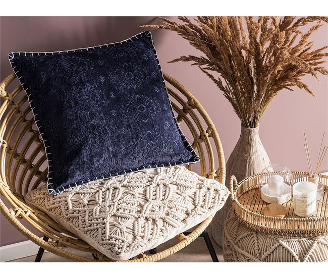 Beliani Cojín decorativo MELUR 45x45 Azul