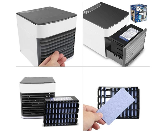 Mini Aire Acondicionado Climatizado Portátil Klack Ventilador Mini Usb Para Hogar con Difusor De Agua Multicolor